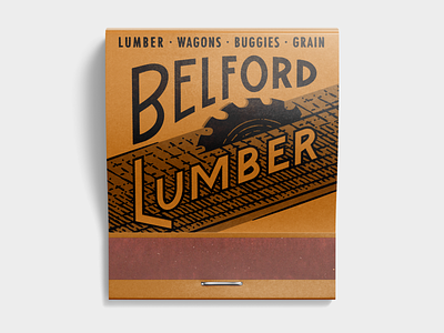 Belford Lumber georgetown illustration lumber matchbook sawmill texas type woodworking