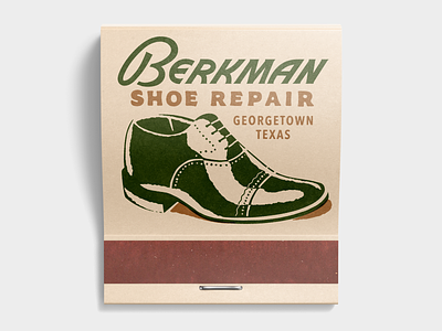 Berkman Shoe Repair branding historic illustration logo repair shoe typography vintage