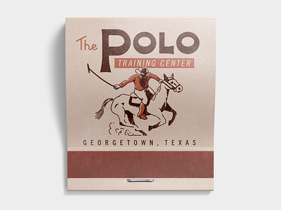 The Polo Training Center branding illustration logo matchbook texas type typography