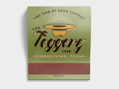 The Toggery branding clothing hat illustration logo matchbook texas type typography
