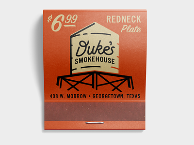 Duke's Smokehouse bbq branding illustration logo matchbook meat script texas type typography