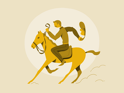Cowboy Spittin' up Dust cowboy design flat horse illustration procreate texas