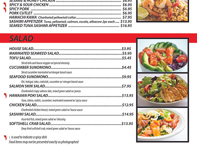 Menu Design Japanese Sushi Restaurant Salad design korean menu menu ads menu design restaurant