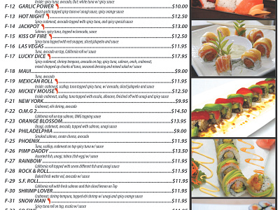 Menu Design Japanese Restaurant Special Rolls design menu menu design restaurant