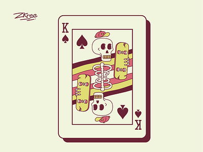 King card design illustration king logo poker retro vector