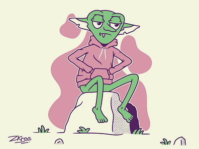 Dull Goblin bored design dull goblin illustration retro vector