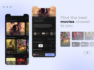 Cinema movie app Concept