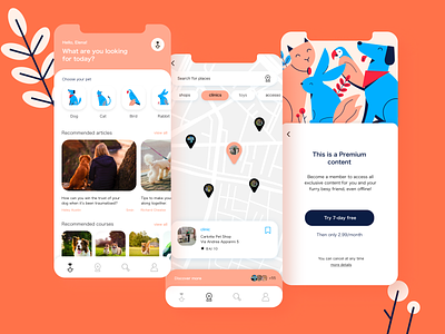 Pet lovers app concept animalcare branding design homepage illustration navigation paywall paywalldesign paywalls petapp petlover petlovers petsapp petscare searchbar searchresults ui uidesign ux uxdesign