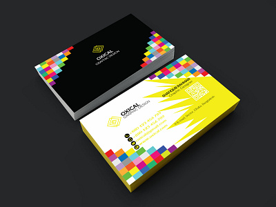 Rainbow color Business Card. branding busines card design grapgic design identity design illustration