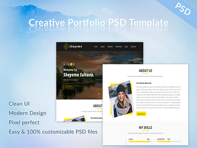 Creative Portfolio PSD Template interaction design psd psd design ui ux design ux design web deisgn