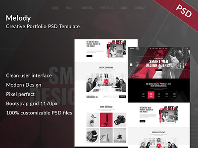 Portfolio PSD Template interaction design psd psd design ui ui ux design ux design web deisgn