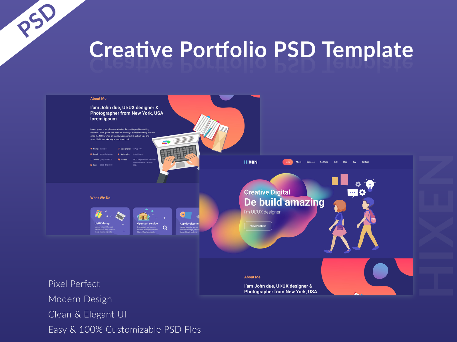 Portfolio PSD Template by Shayema Sultana on Dribbble