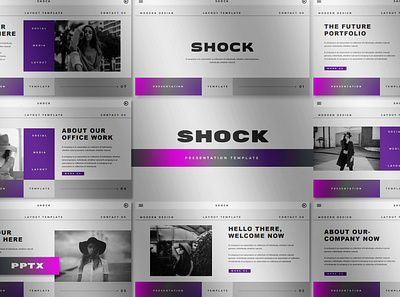 SHOCK - BUSINESS PRESENTATION TEMPLATE branding business design graphic design illustration keynote presentation ui