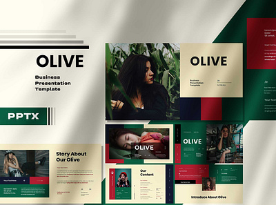 OLIVE - BUSINESS PRESENTATION TEMPLATE branding business design graphic design illustration keynote presentation ui