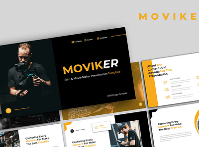 MOVIKER - BUSINESS PRESENTATION TEMPLATE branding business design graphic design illustration keynote presentation ui