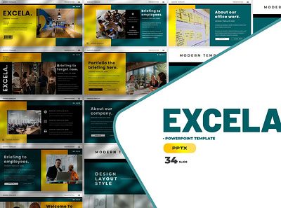 EXCELA - BUSINESS PRESENTATION TEMPLATE branding business design graphic design illustration keynote presentation ui