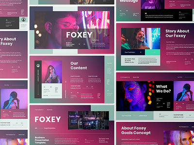 FOXEY - BUSINESS PRESENTATION TEMPLATE branding business design graphic design illustration keynote presentation ui