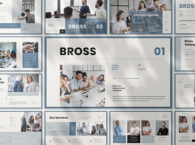 BROSS - BUSINESS PRESENTATION TEMPLATE branding business design graphic design illustration keynote presentation ui