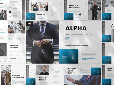 ALPHA - BUSINESS PRESENTATION TEMPLATE branding business design graphic design illustration keynote presentation ui