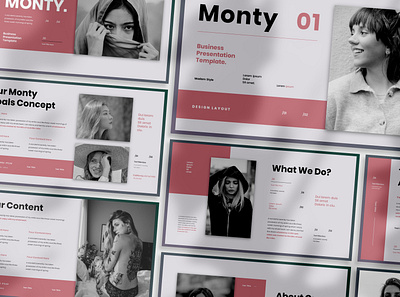 MONTY - BUSINESS PRESENTATION TEMPLATE branding business design graphic design illustration keynote presentation ui