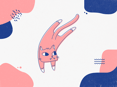 Jumping kitty artwork characer charactedesign draw flat illustration illustrator shapes vector