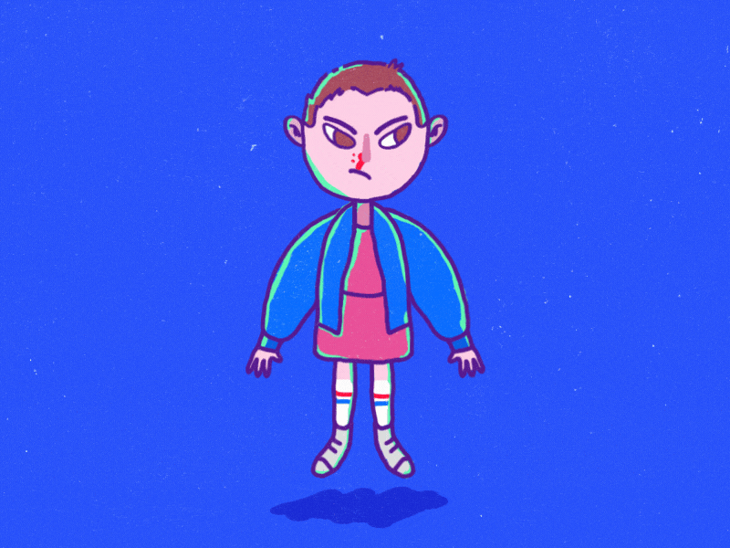 Eleven aftereffects animation artwork characer eleven gif illustration loop mograph motion motion graphics netflix photoshop psd strangerthings