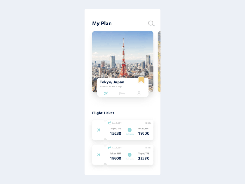Travel Planner Interaction app application drag and drop interaction ios planner travel ui ui design ux