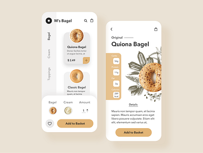 bagel ecommerce app app appdesign application bagel clean design creativedesign design ecommerce ecommerce app interface design onlineshop ui ui design uidesign uiux