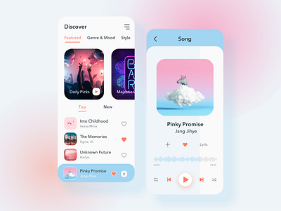 Music Player app appdesign application clean design creative design interface design music app music player simple design ui uidesign uiux