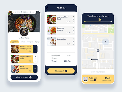 Food Delivery App - Part2 app appdesign checkout page clean design creative design dailyui food delivery fooddelivery interface design orderpage ui ui design uiux