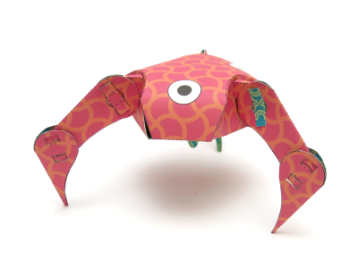 Shelly crab monster paper engineering papercraft pattern