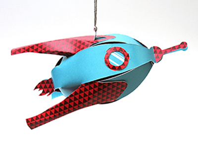 Paper Rocket Ornament