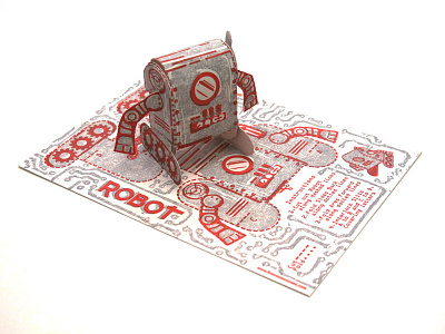 Letterpress Robot letterpress paper craft paper engineering papercraft robot