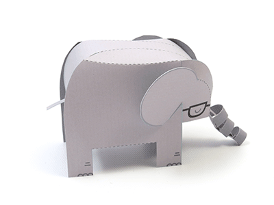 Little Elephant paper toy elephant paper engineering paper toy