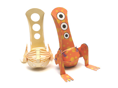 Percy And Skeleton monster paper craft paper engineering paper toy skeleton