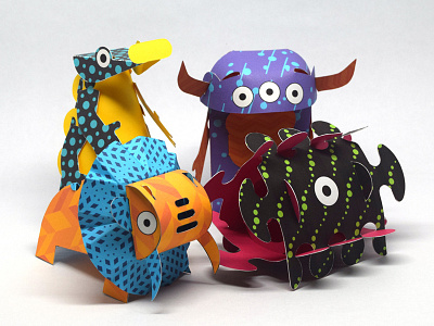 Monsters monsters paper papercraft