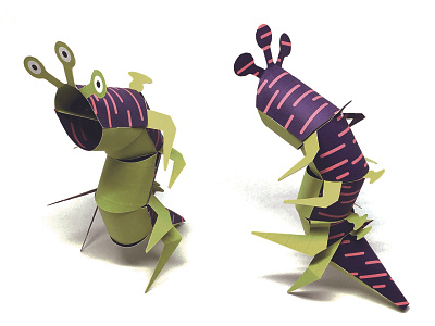 Monster 7 alien creature insect monsters paper papercraft