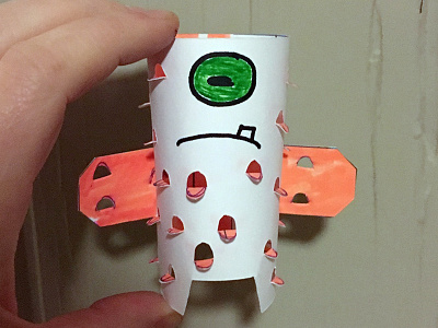 Day 12 creature monsters paper papercraft paperengineering papertoy the100dayproject toy