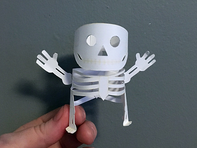 Day 15 creature monsters paper papercraft paperengineering papertoy skeleton the100dayproject toy