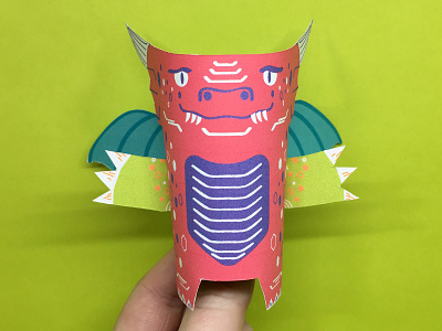 Day 25 creature dragon monsters paper papercraft paperengineering papertoy the100dayproject toy