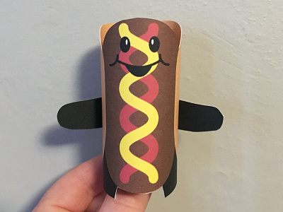 Day 33 creature hotdog monsters paper papercraft paperengineering papertoy the100dayproject toy