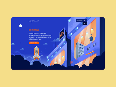 Loonar Website design futuristic illustration landing page modern rocket space startup webdesign webflow website website design