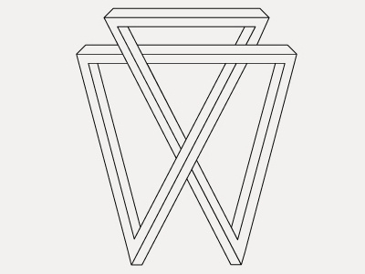 Yahel Waisman cross lines imposible lines logo minimal w y