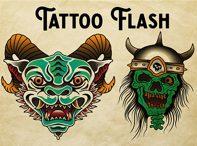 demon and skull design graphic design illustration vector