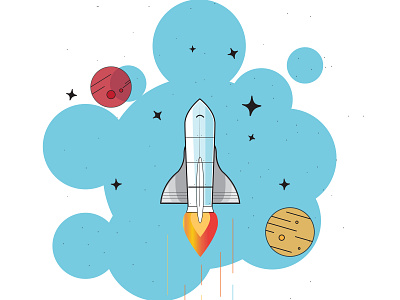 Rocket design flat icon illustration vector