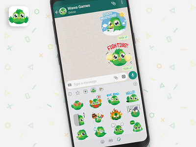 WhatsApp Sticker Wawa Games (2019) arcade game branding emoji graphic design illustration sticker whatsapp whatsapp sticker