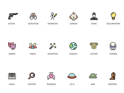 Movie Genre Icons design genre icon icons ios movie