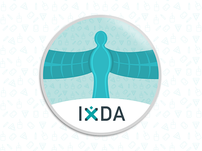 IxDA Badge Design angel of the north badge button badge design illustration ixda newcastle sticker