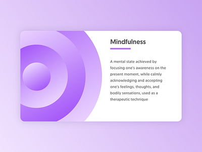 Mindfulness abstract card mindfulness ui