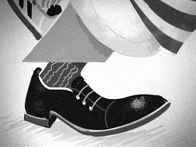 Shoe black and white caricatr classic illustration shoe texture